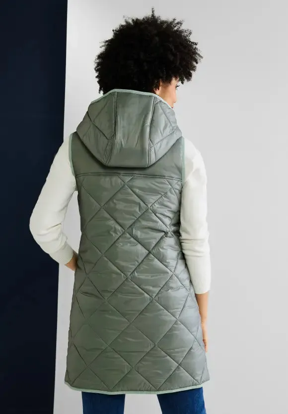 220170- Longline Padded Gilet-Dark Mint- StreetOne