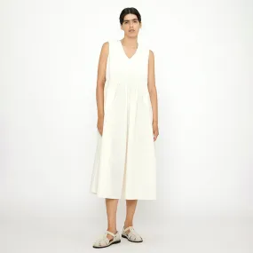 7115 By Szeki Woman Papery V-Neck Dress Off-White