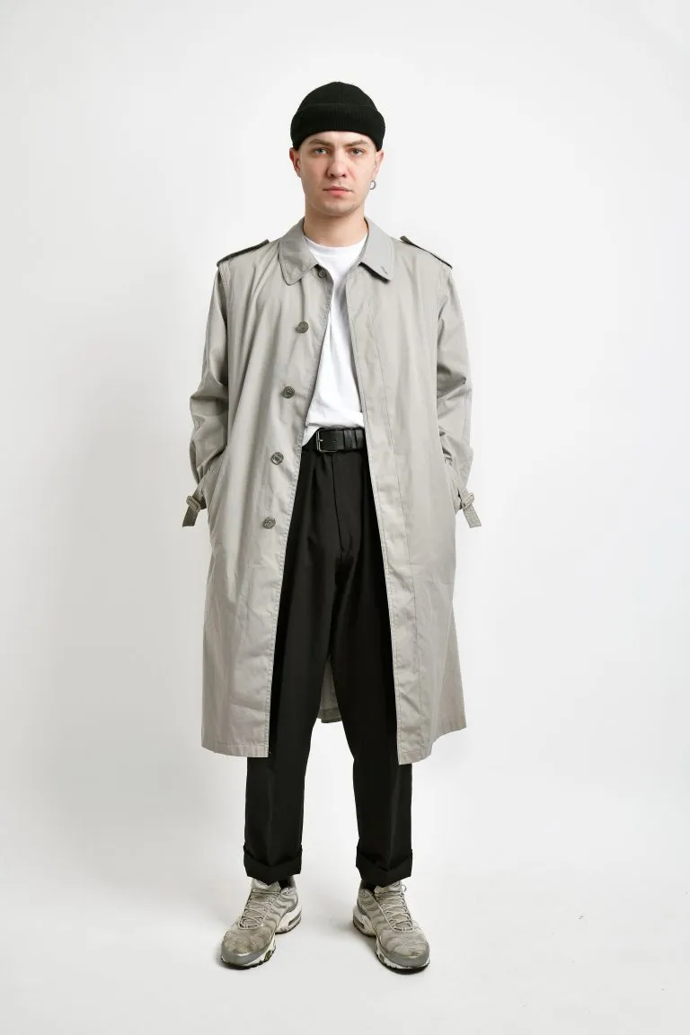 90s detective trench coat grey