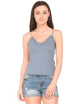 Aeropostale Lace Trim Textured Camisole