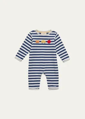 Albetta Kid's NYC Crochet Striped Cotton Playsuit, Size 0M-12M