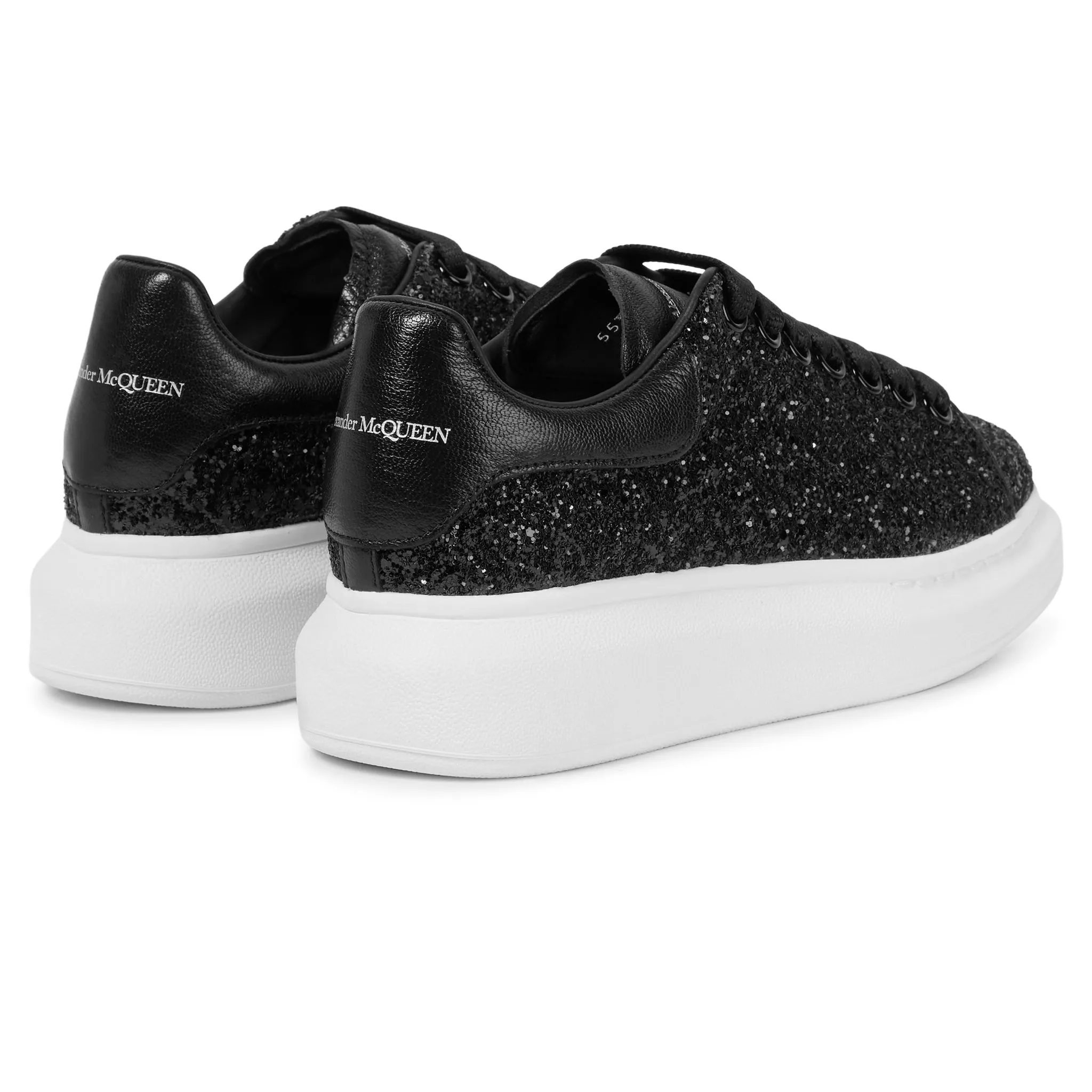 Alexander Mcqueen Raised Sole Black Glitter Trainers