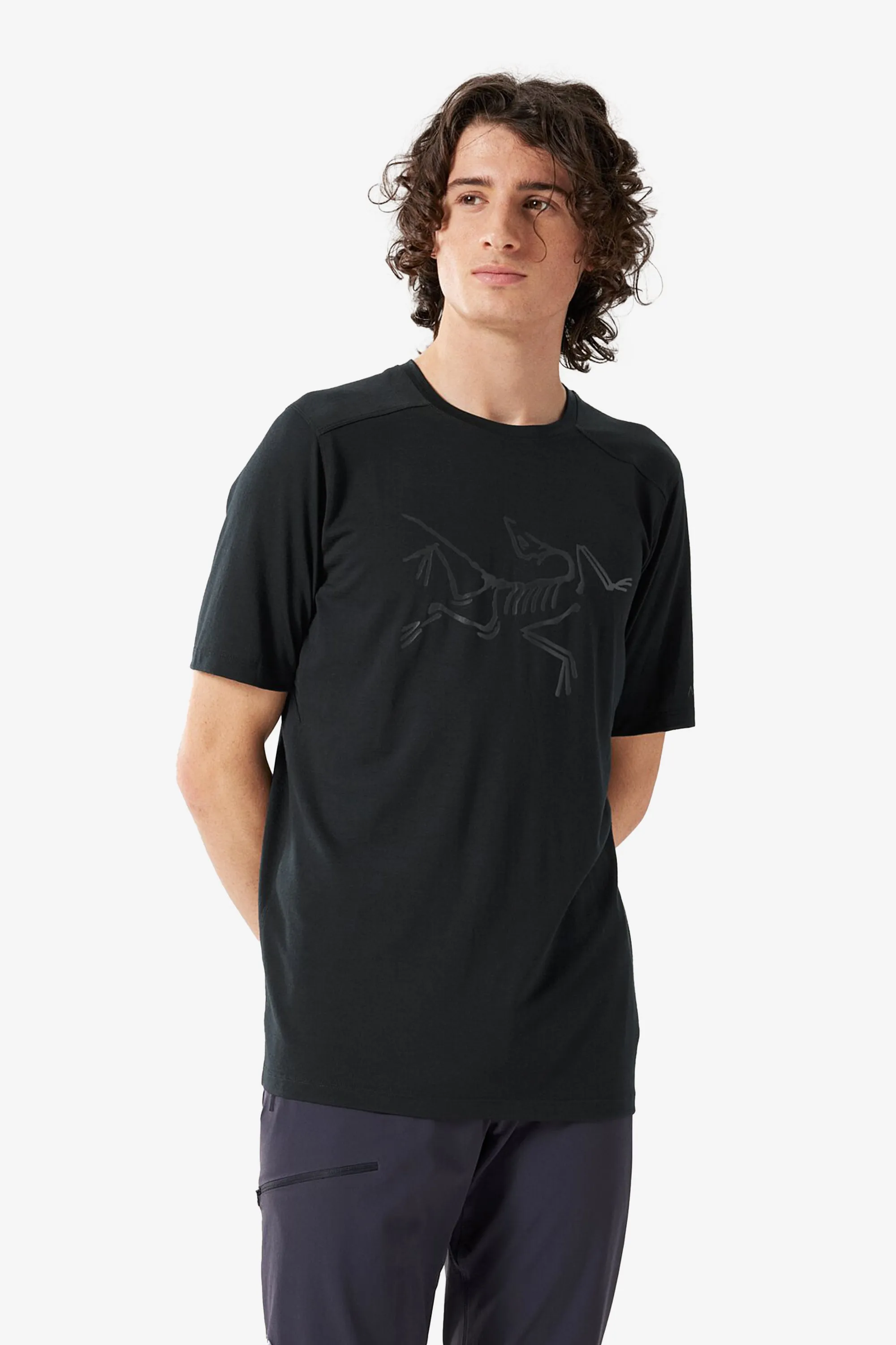 Arc'teryx Men's Ionia Merino Wool Logo SS T-Shirt in Black