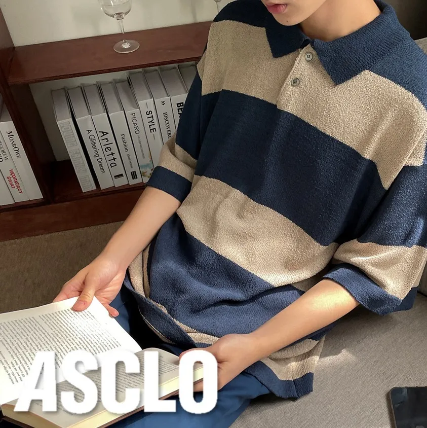 ASCLO  |Stripes Unisex Street Style Short Sleeves Oversized