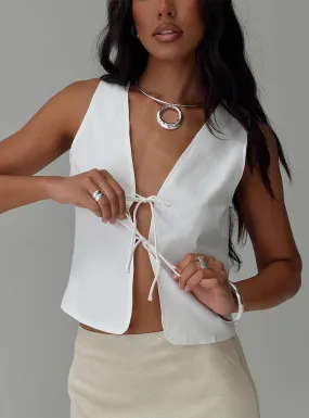 Awakening Tie Front Top White