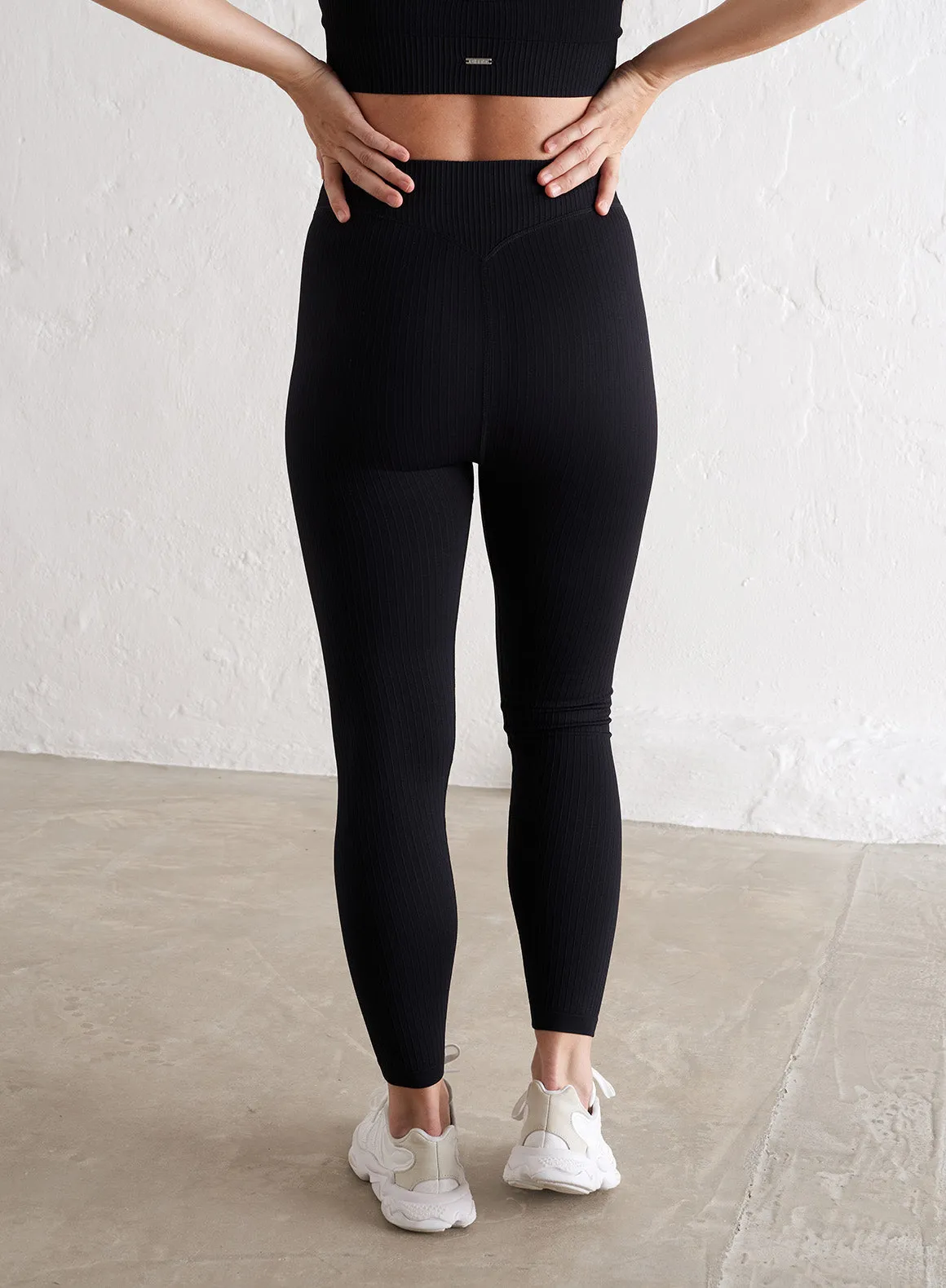 Black Maternity Ribbed Seamless Tights