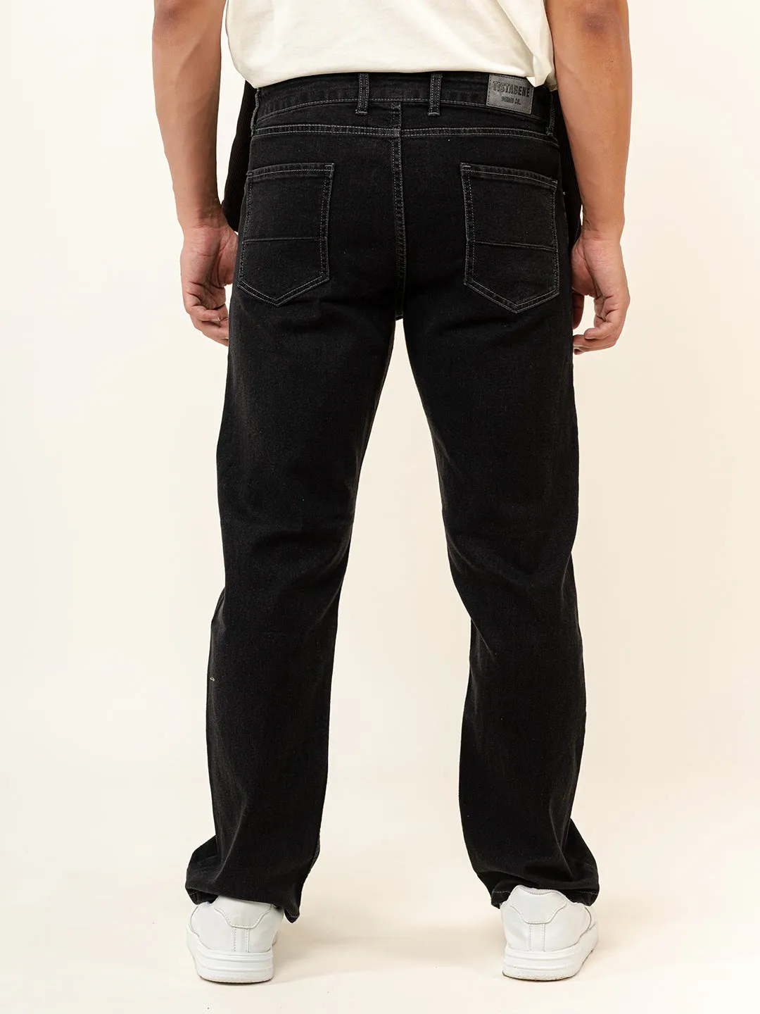 Black Straight Fit Men's Denim Jeans