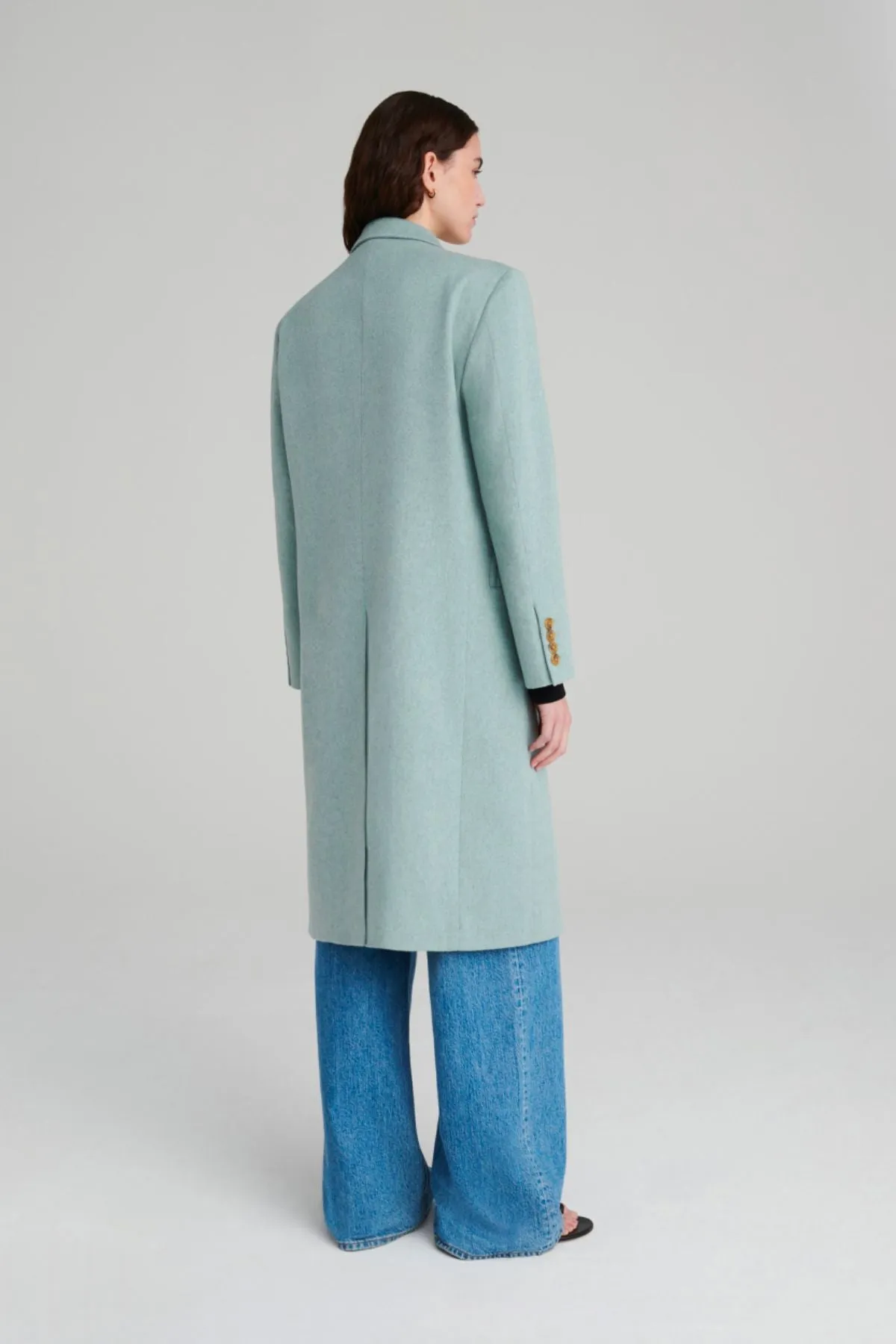 Blazé Milano Arya Virgin Wool Overcoat - Aqua