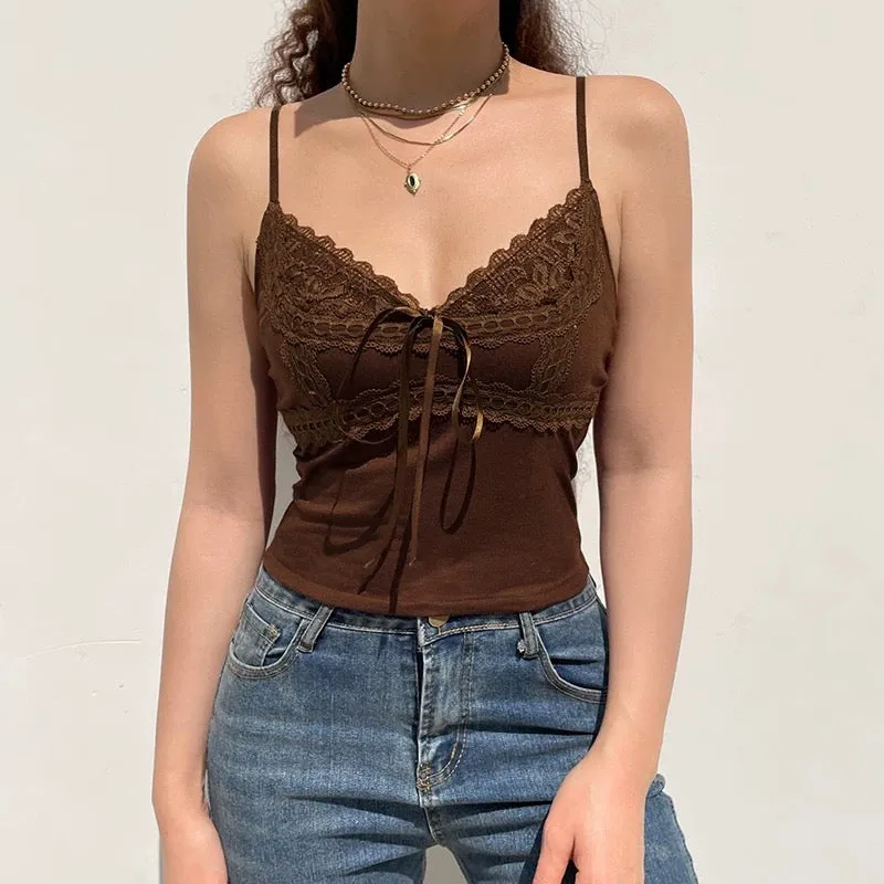 Brown Lace Camisole