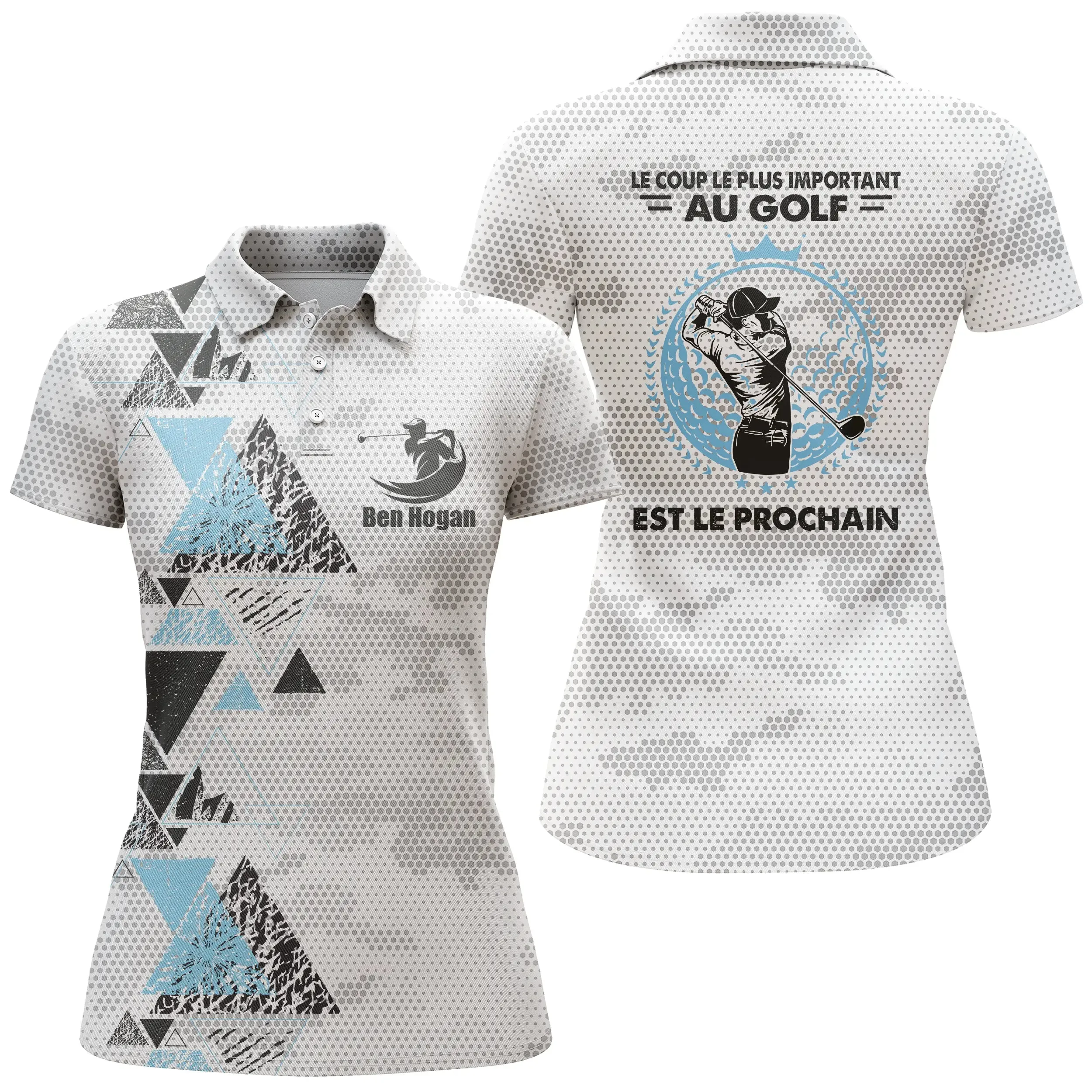 Cadeau Original Golfeur Golfeuse, Polo de Sport Personnalisé Homme Femme, Polo à Séchage Rapide, Le Coup Le Plus Important Au Go