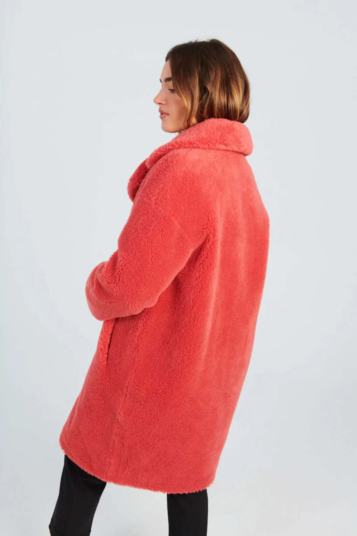 Camille Cocoon Coat - Raspberry