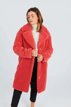 Camille Cocoon Coat - Raspberry