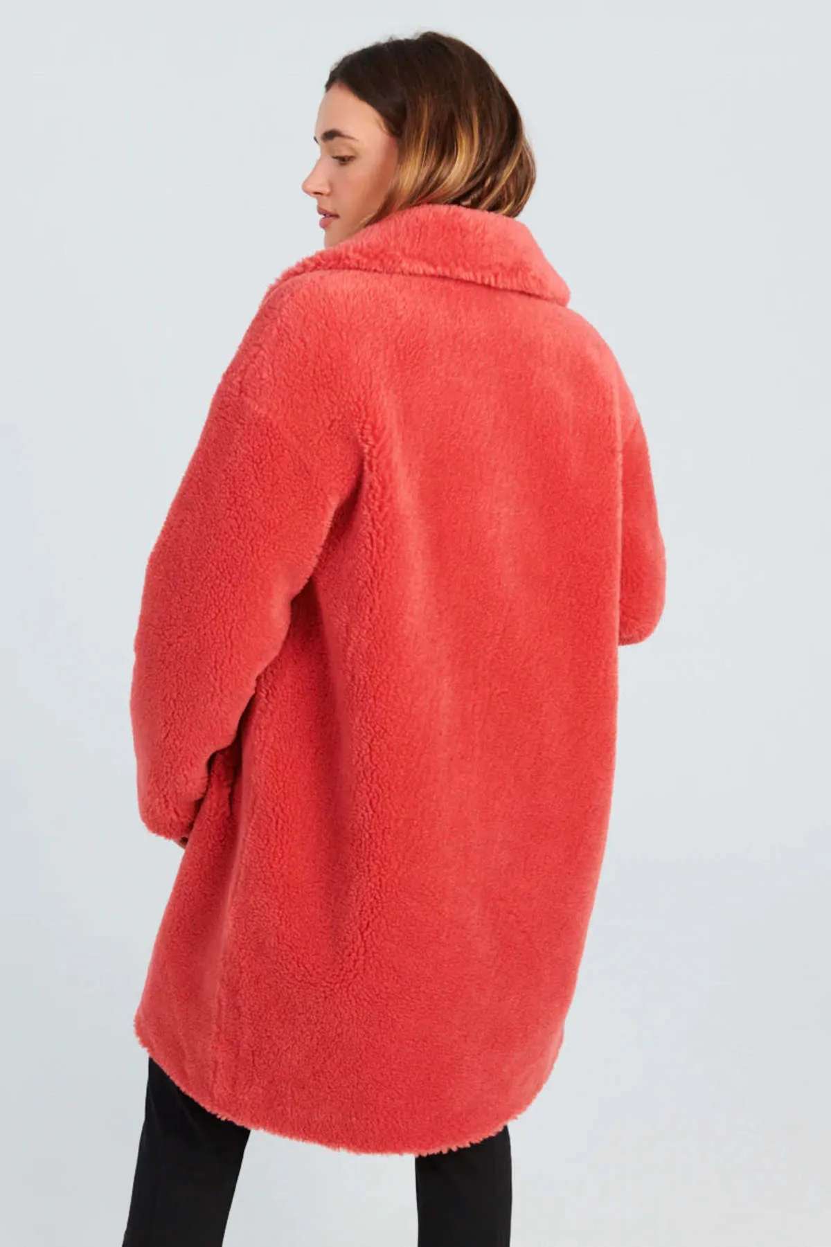 Camille Cocoon Coat - Raspberry