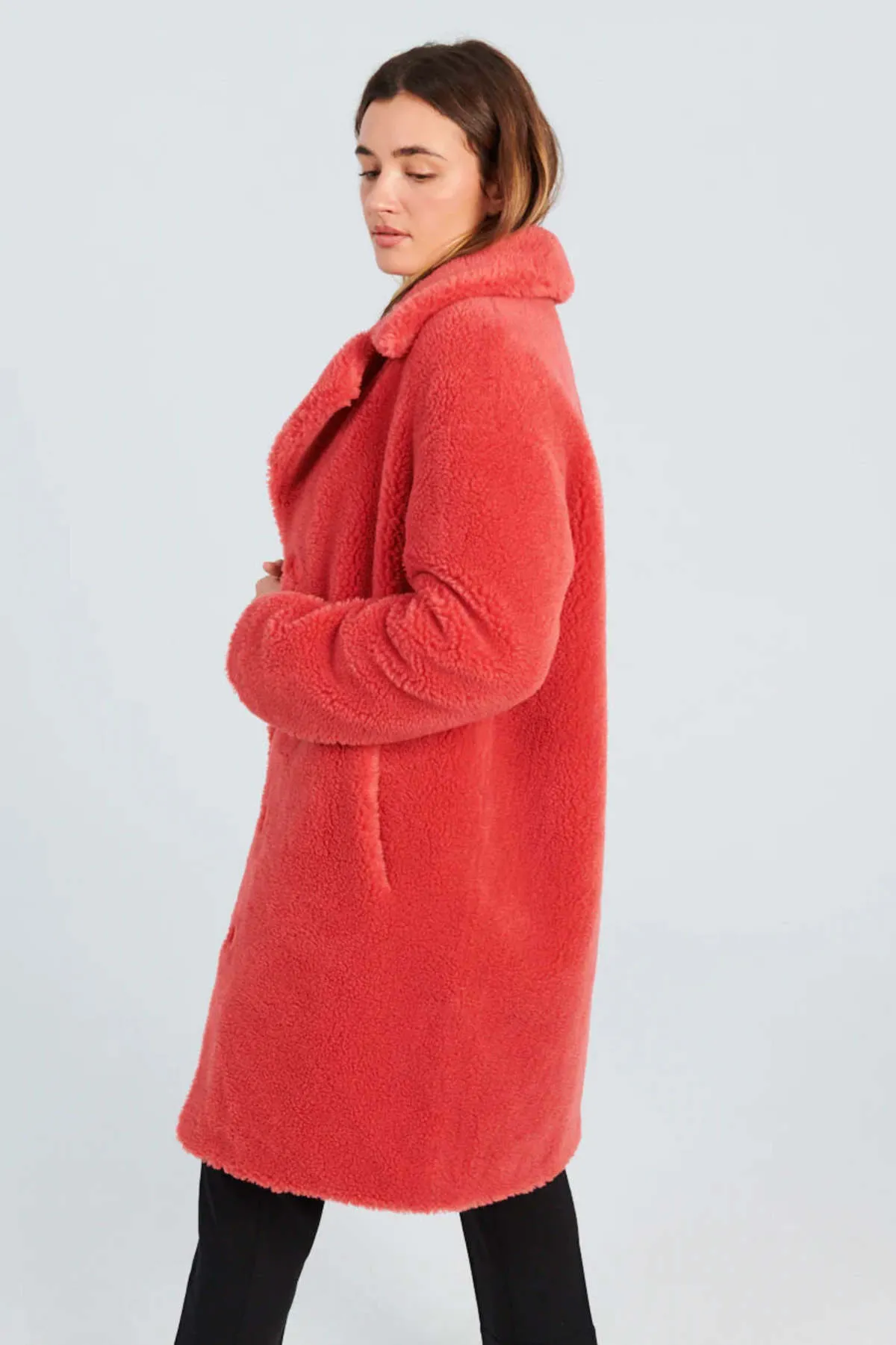 Camille Cocoon Coat - Raspberry