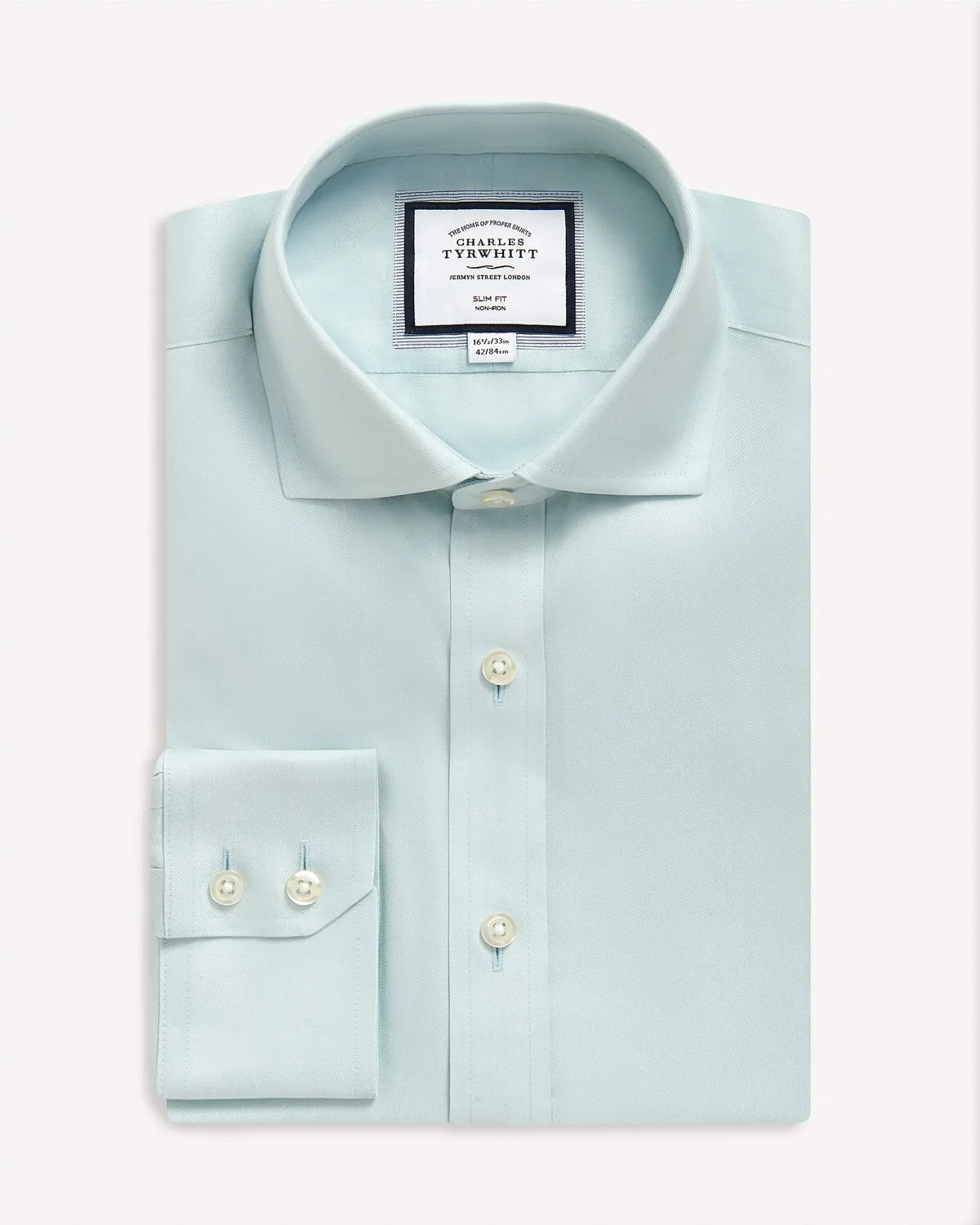 Charles Tyrwhitt Slim Fit Classic Twill Shirt Aqua