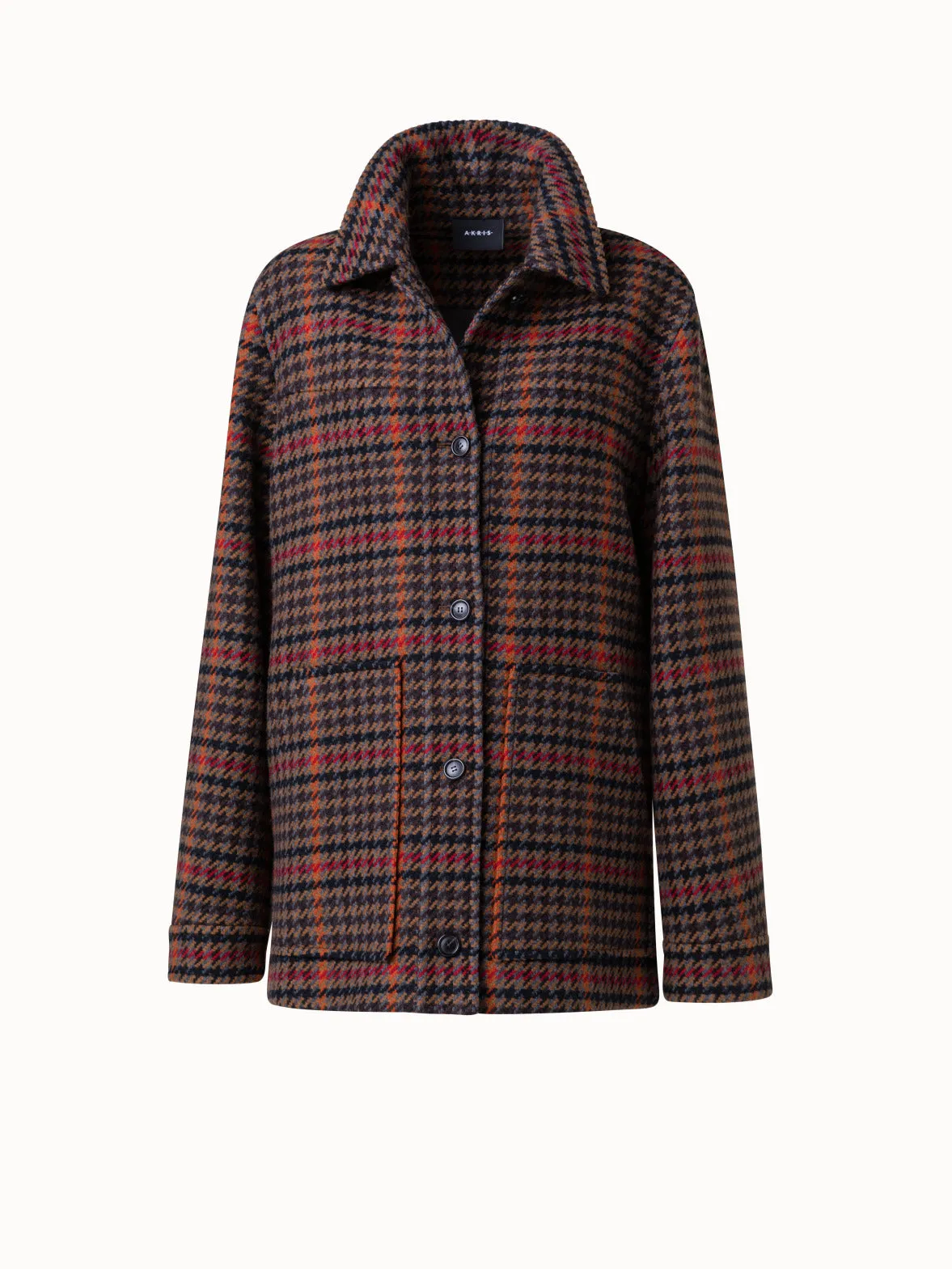 Checked Wool Shirt Jacket