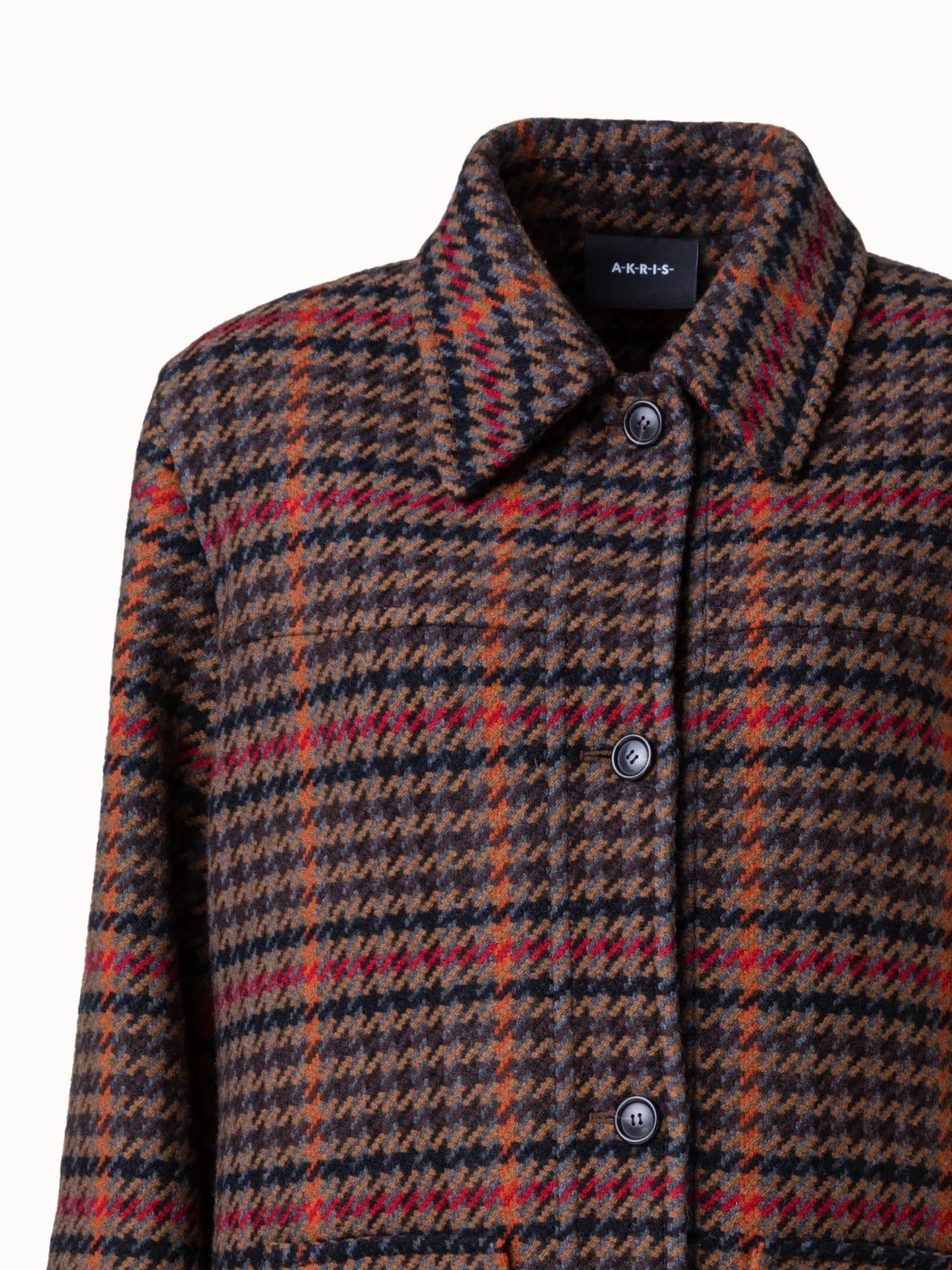 Checked Wool Shirt Jacket