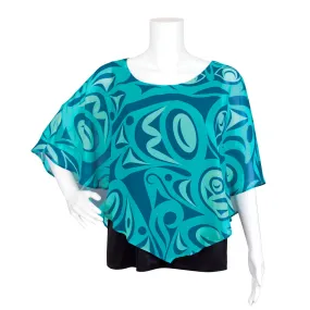 Chiffon Blouse - Salish Eagle by Joe Wilson-Sxwaset