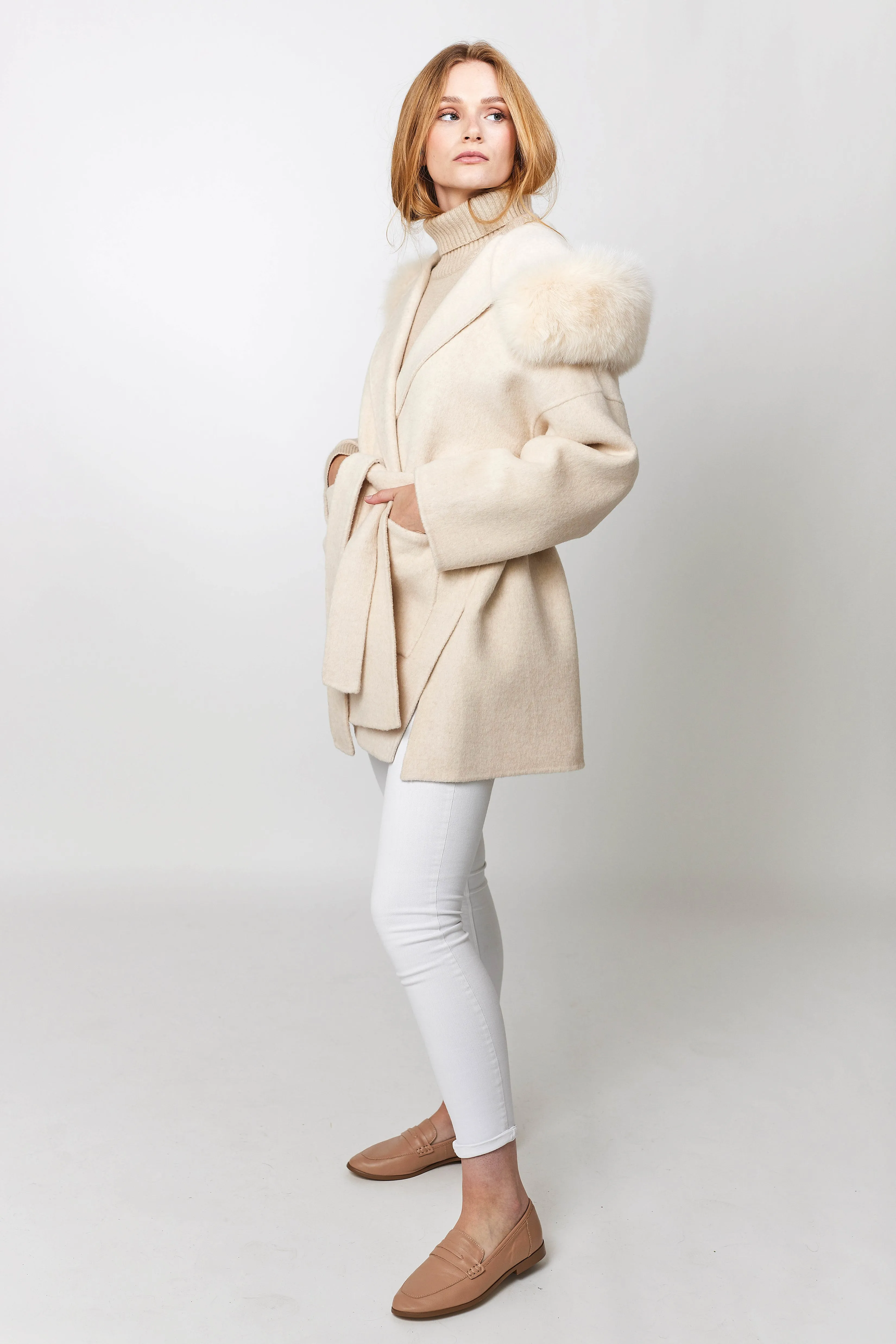 Constance Cashmere Coat - Cream