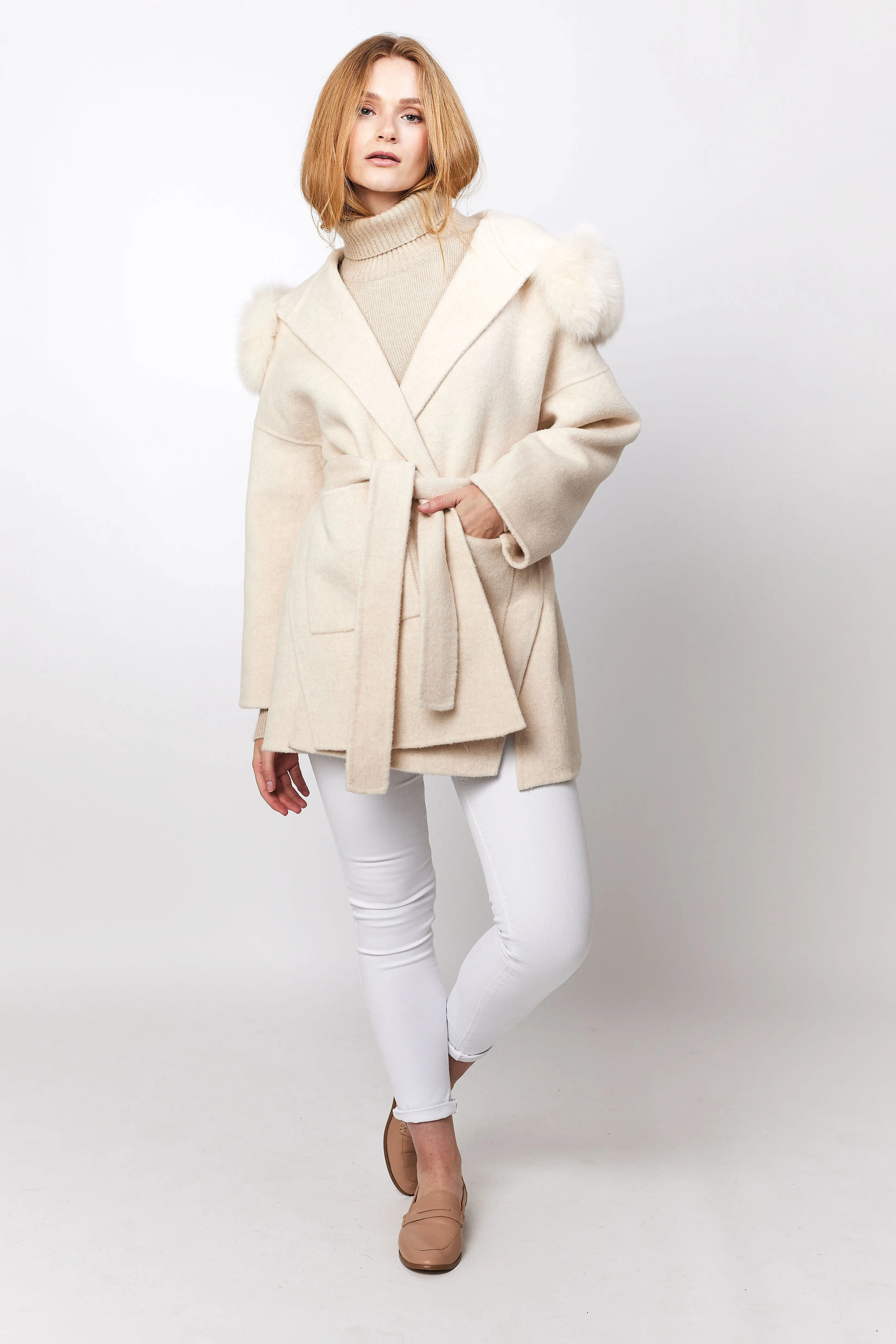 Constance Cashmere Coat - Cream