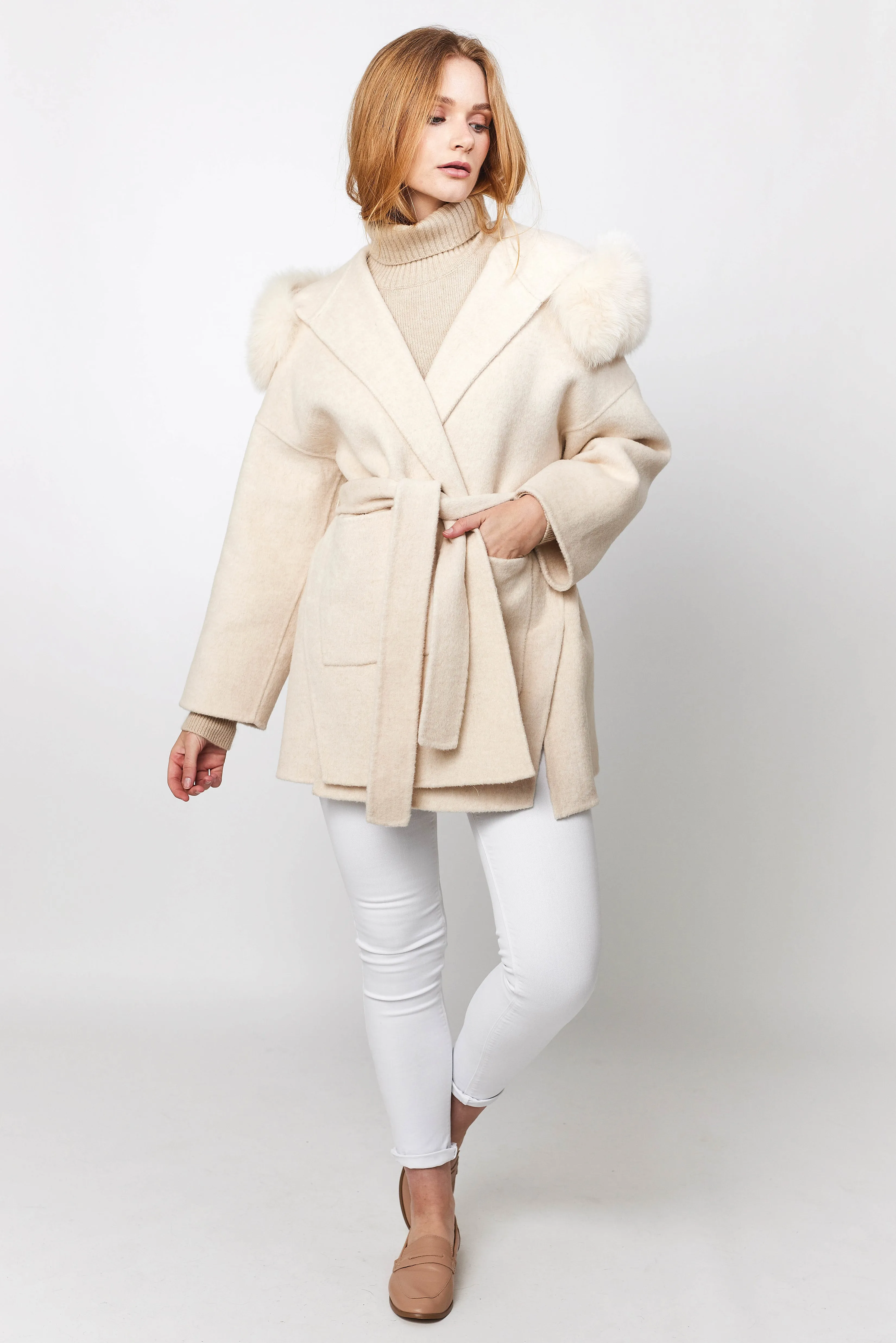 Constance Cashmere Coat - Cream