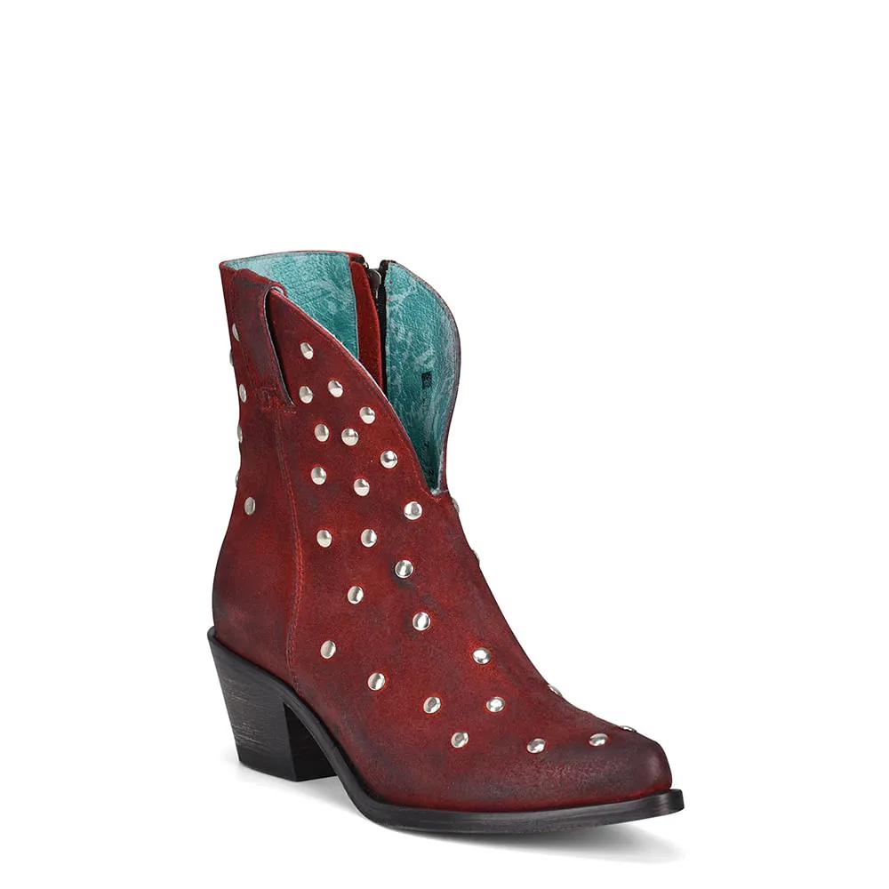 Corral Ladies Red Studded Ankle Bootie