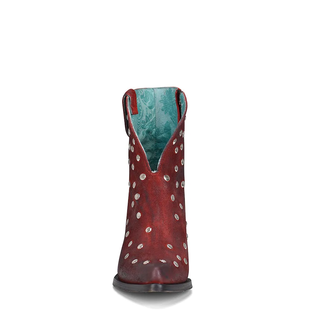 Corral Ladies Red Studded Ankle Bootie