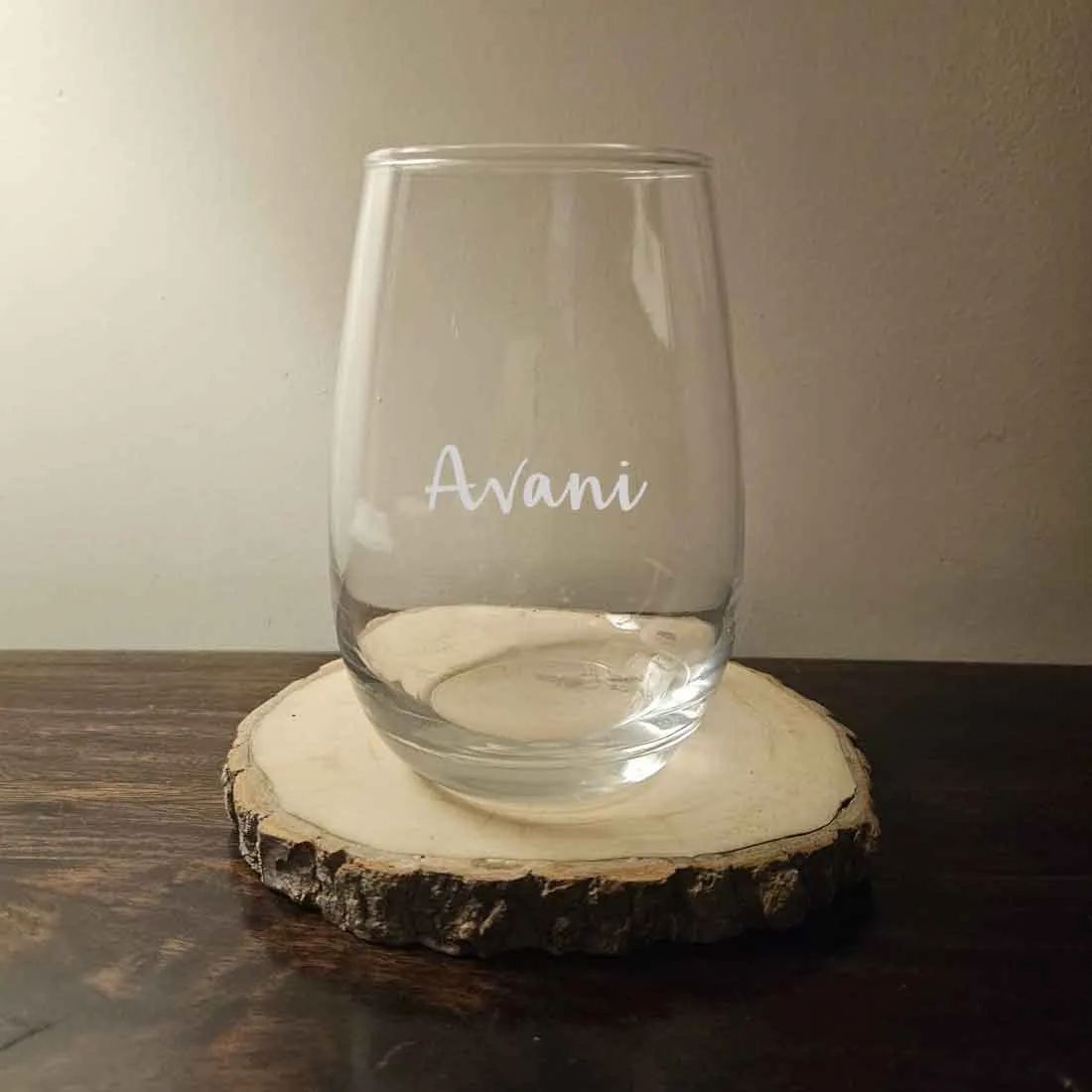 Customizable Wine Glass with Name Engraved Stemless Cocktail Glasses 400 ML