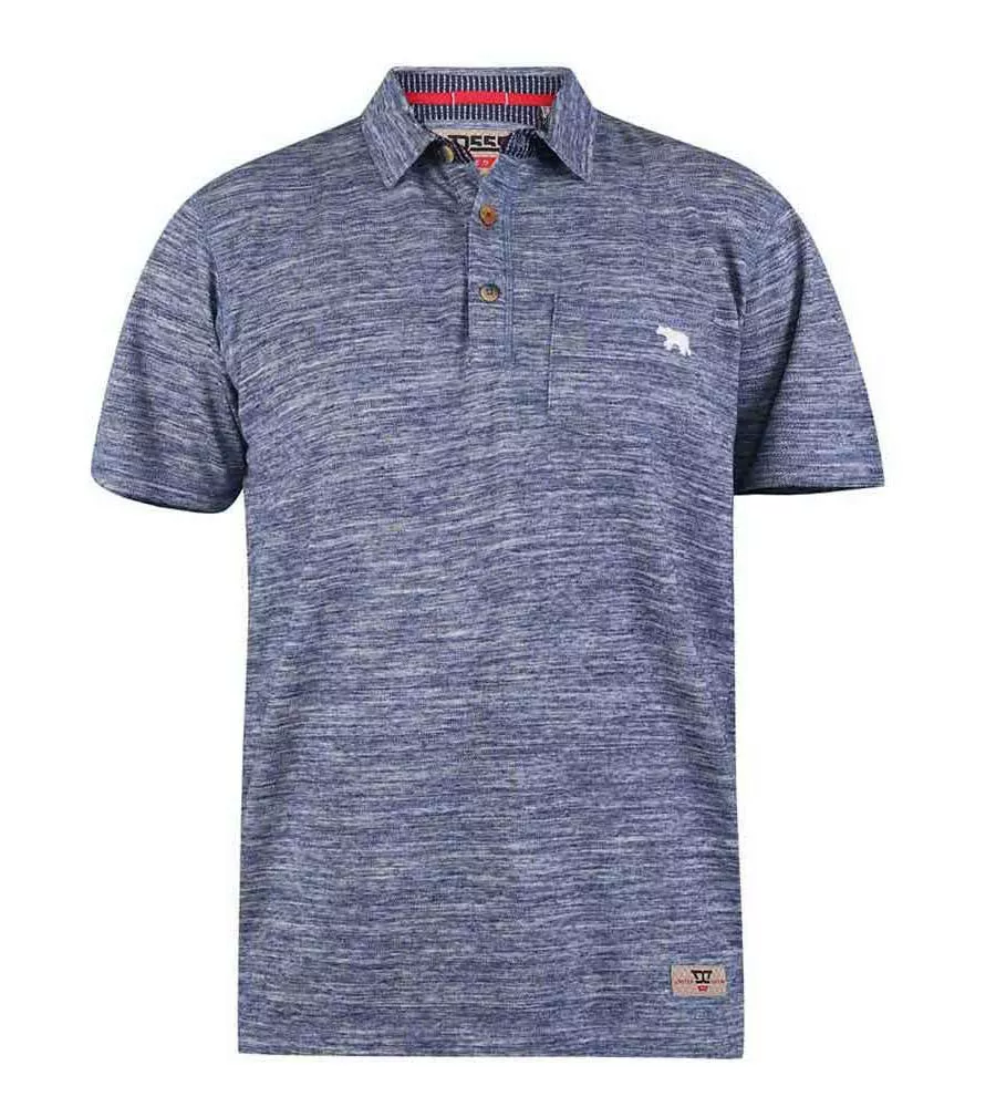 D555 Mens Blue Stripe Polo Shirt With Chest Embroidery (WATFORD)