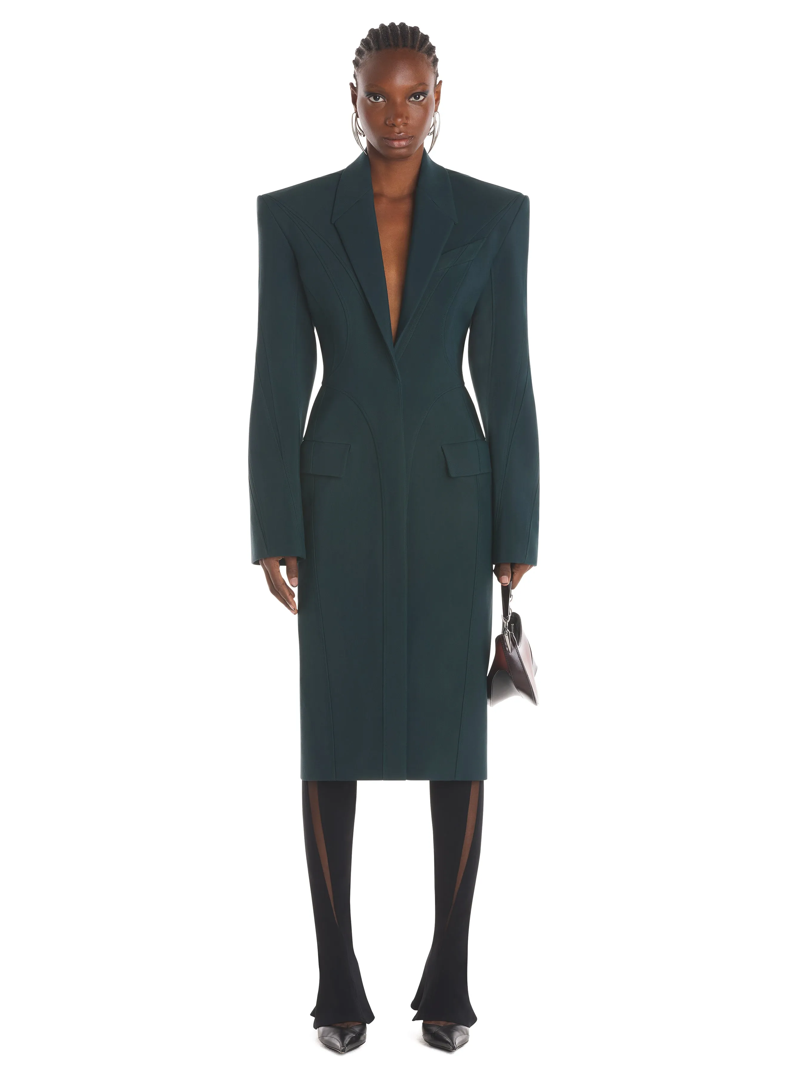 dark green structured coat