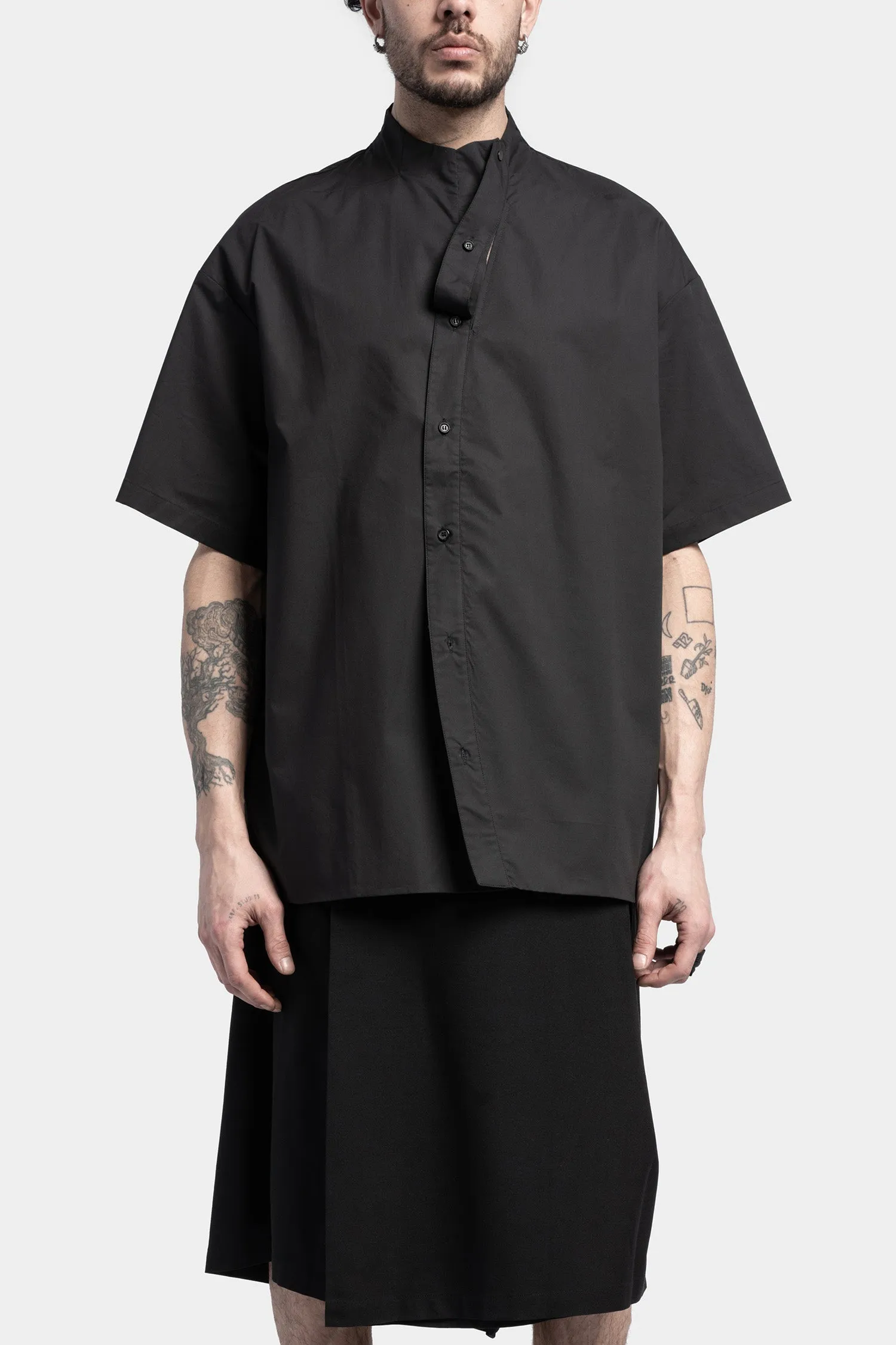 Deconstructed short sleeve shirt