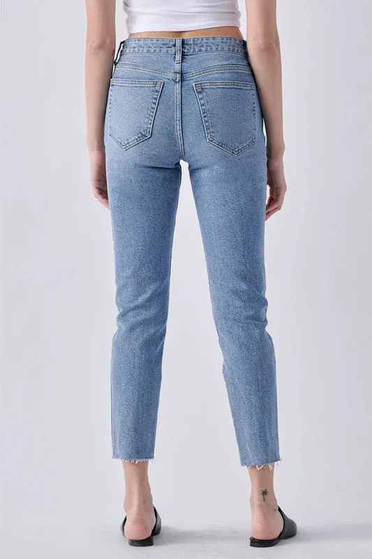 Delaware High Rise Mom Skinny Denim