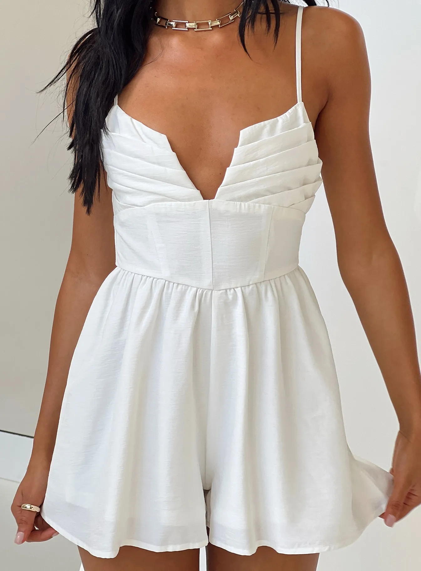 Della Playsuit White