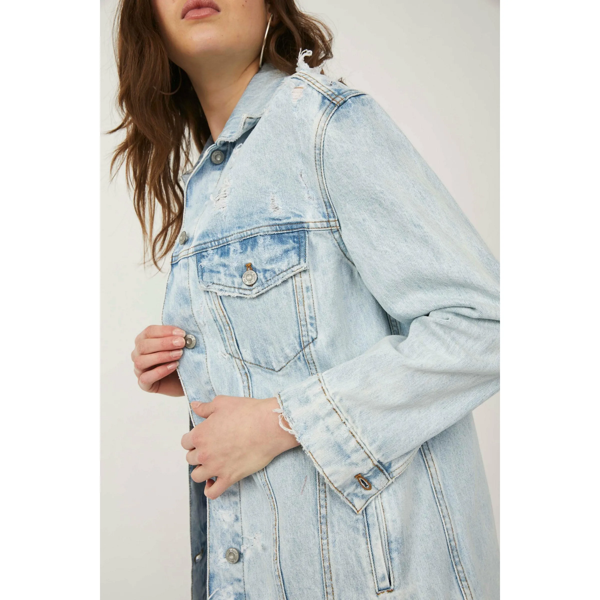 Destroyed Long & Lean Trucker Jacket