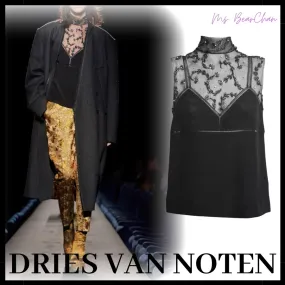 Dries Van Noten  |Embroidered mesh top