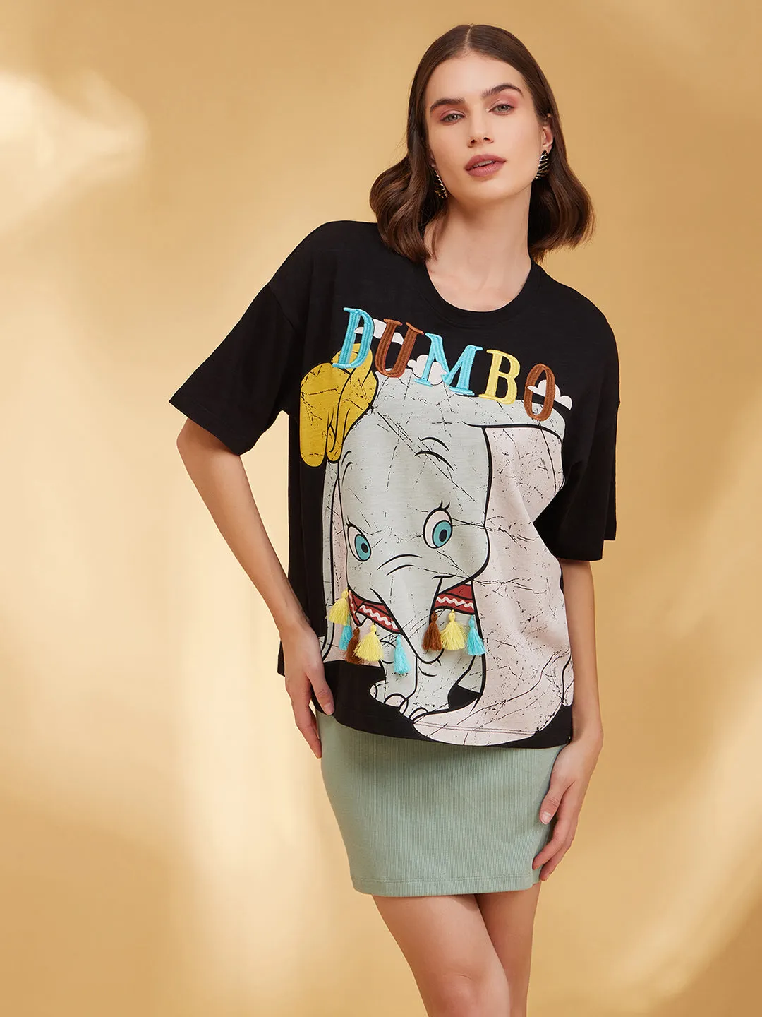 Dumbo  Disney Printed Graphic T-Shirt With Tassels