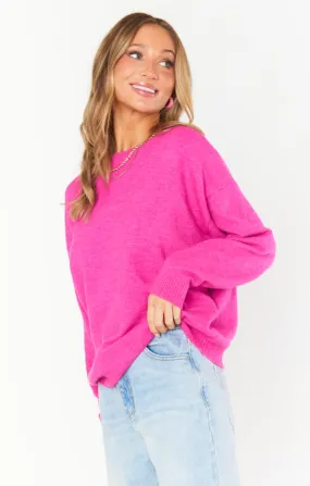 Feel Good Sweater ~ Fuschia Knit