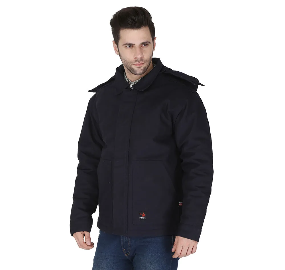 Forge Fr Men's Navy Insulated Duck Hooded Jacket