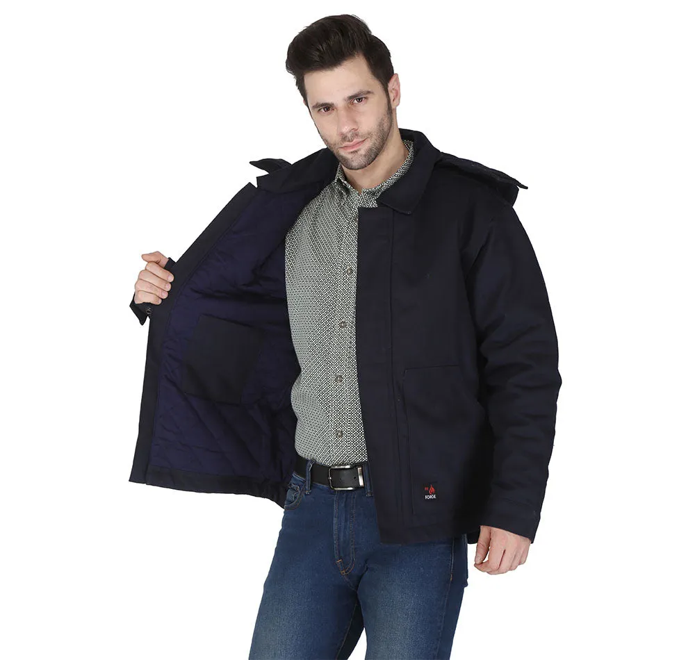 Forge Fr Men's Navy Insulated Duck Hooded Jacket