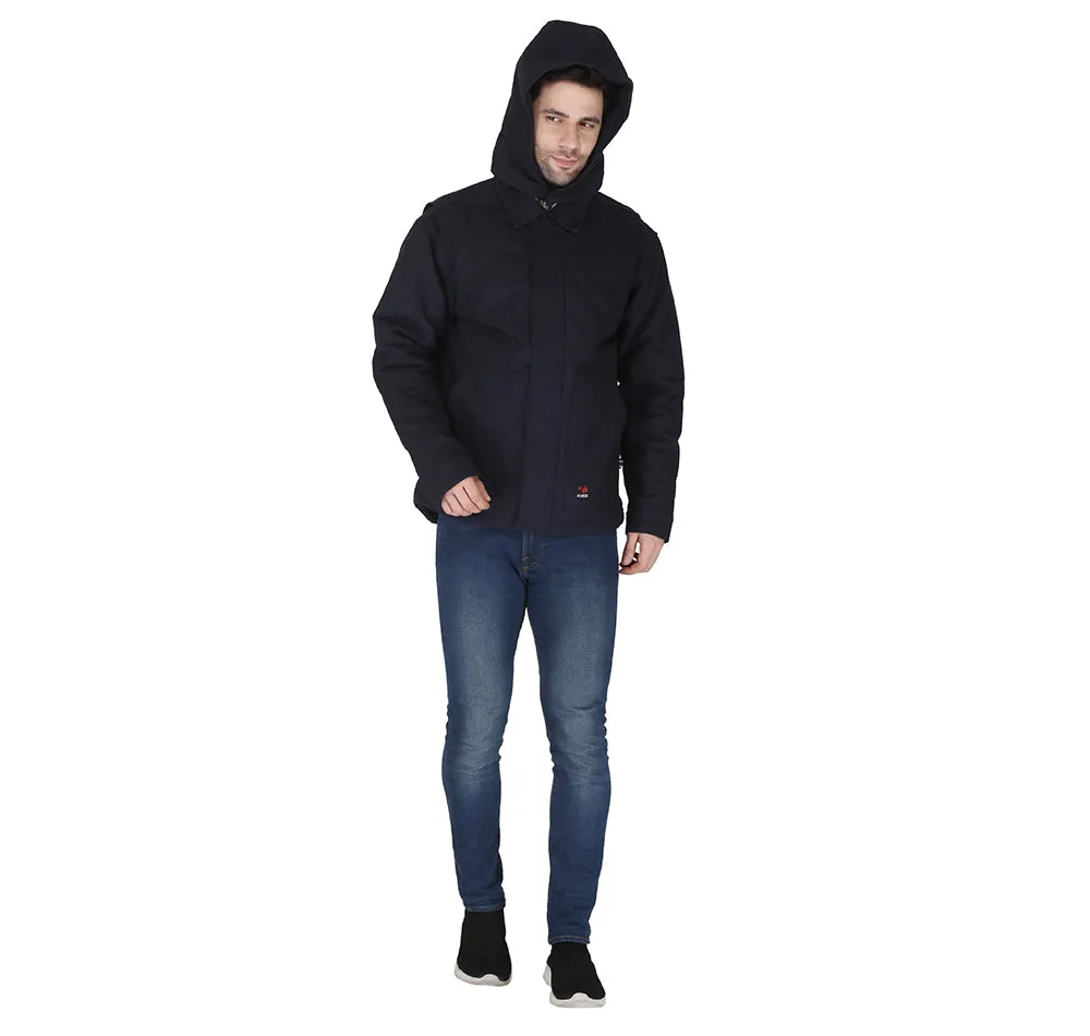 Forge Fr Men's Navy Insulated Duck Hooded Jacket