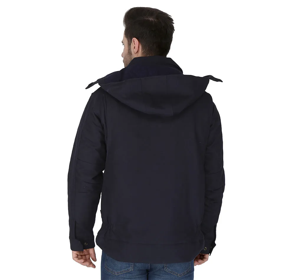 Forge Fr Men's Navy Insulated Duck Hooded Jacket