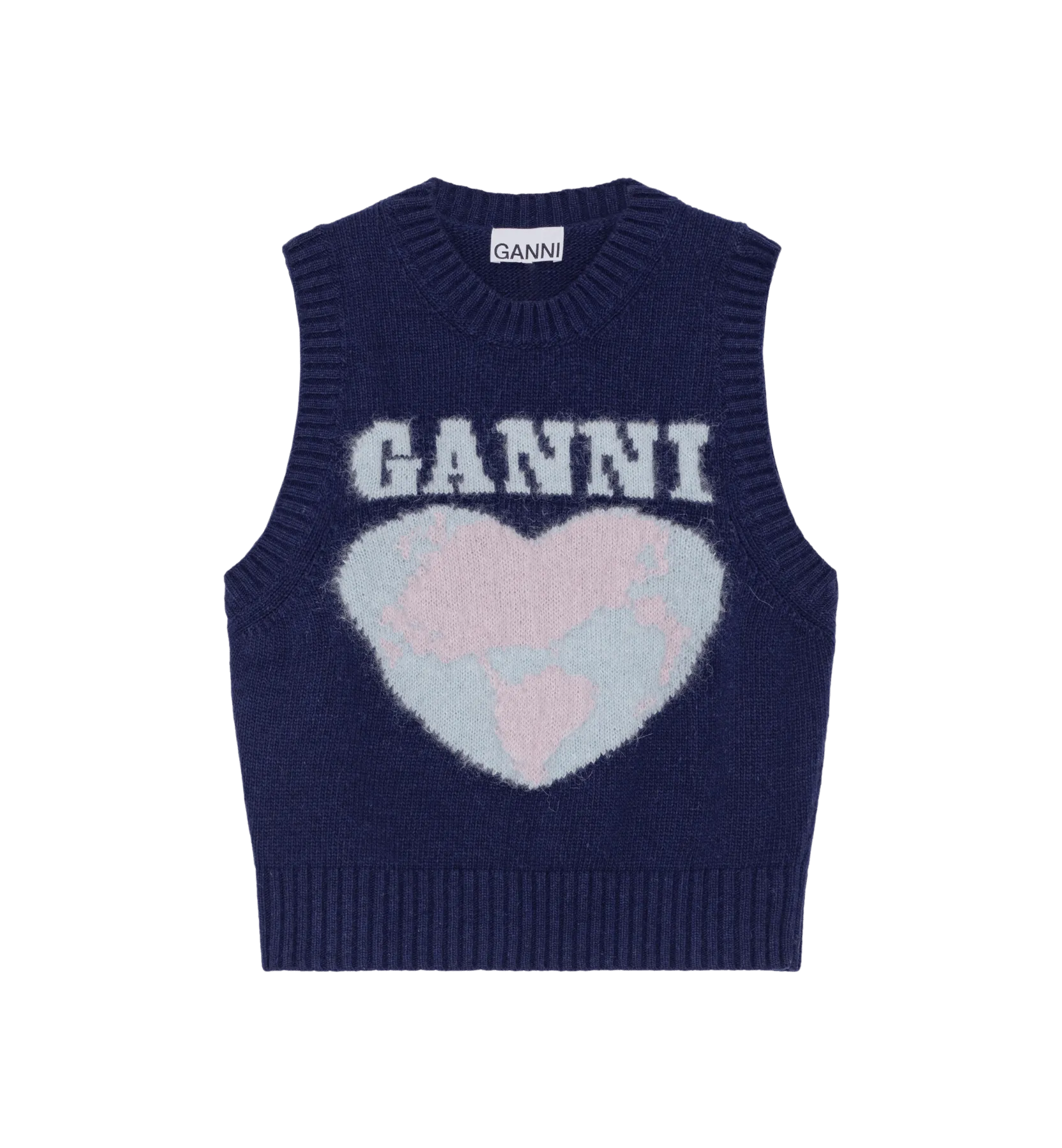 GANNI Heart Wool Mix Vest