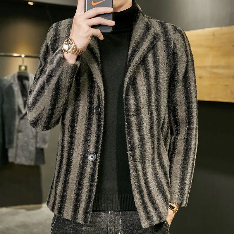 Gold Mink Woolen Coat Men's