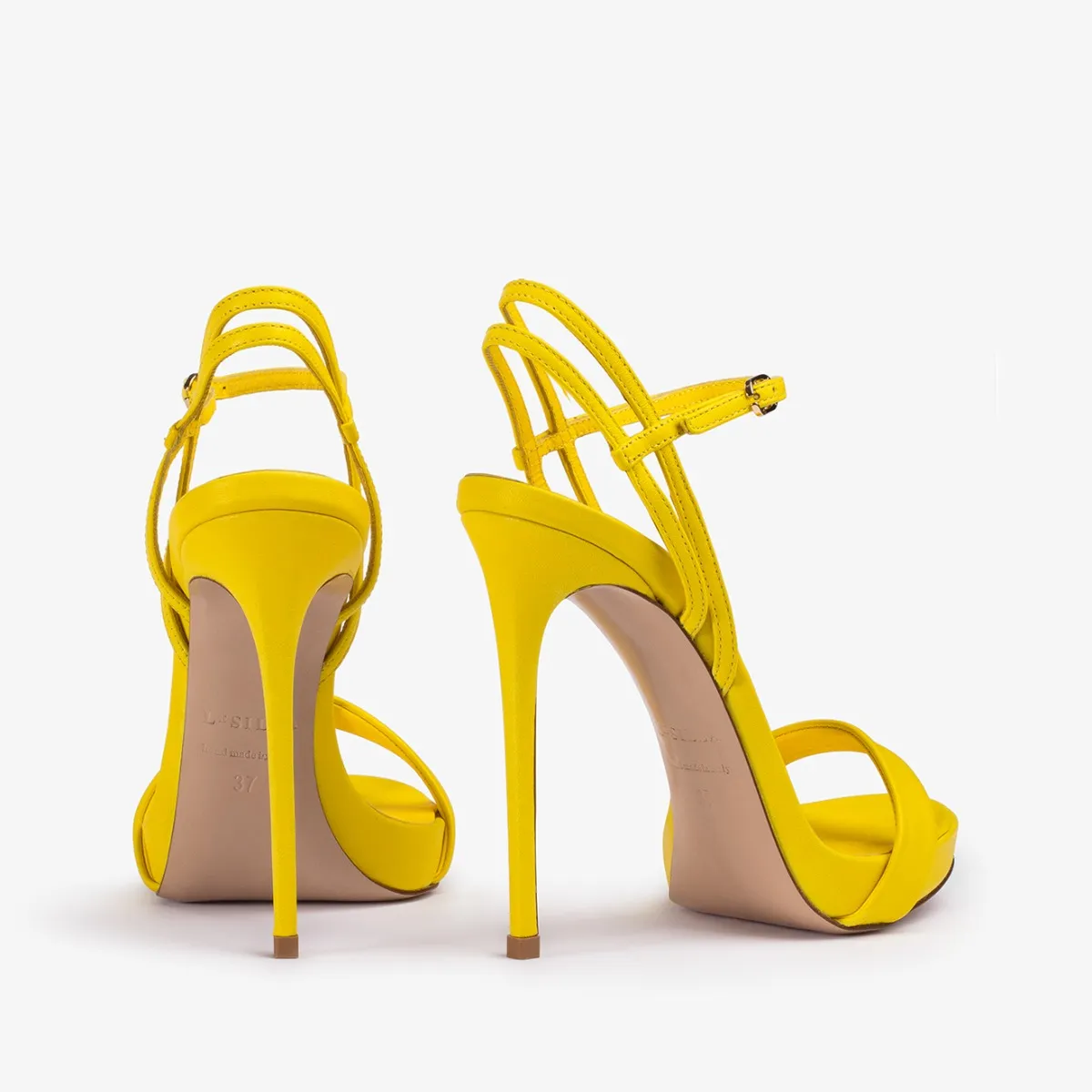 GWEN SANDAL 120 mm Star yellow leather sandal