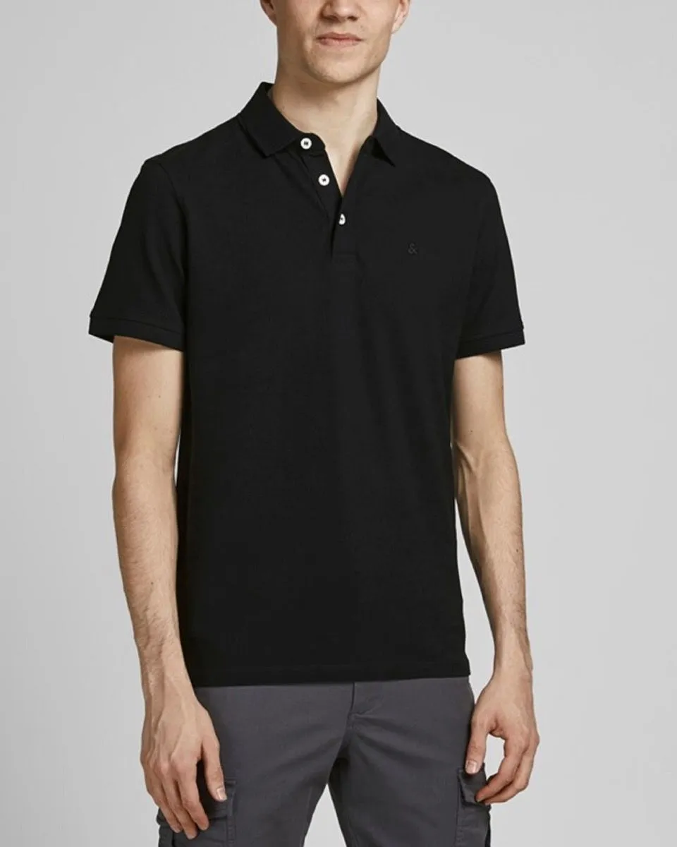 Jack & Jones Paulos Plain Polo Shirt Black