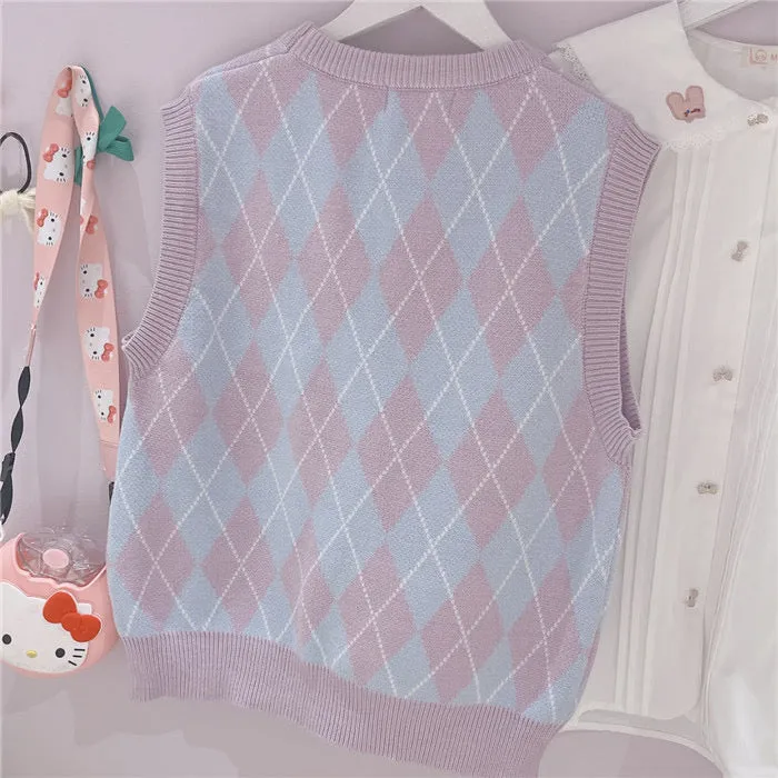 JAPANESE CUTE RABBIT PASTEL PURPLE SOFT VEST BY90188