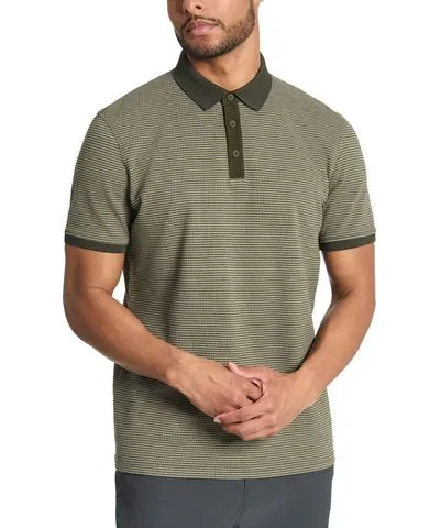 Kenneth Cole Men's Slim-Fit 4-Way Stretch Textured-Knit Polo Shirt