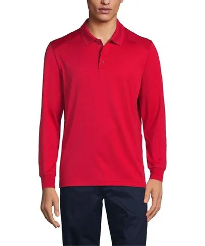 Lands' End Men's Long Sleeve Rapid Dry Polo Shirt