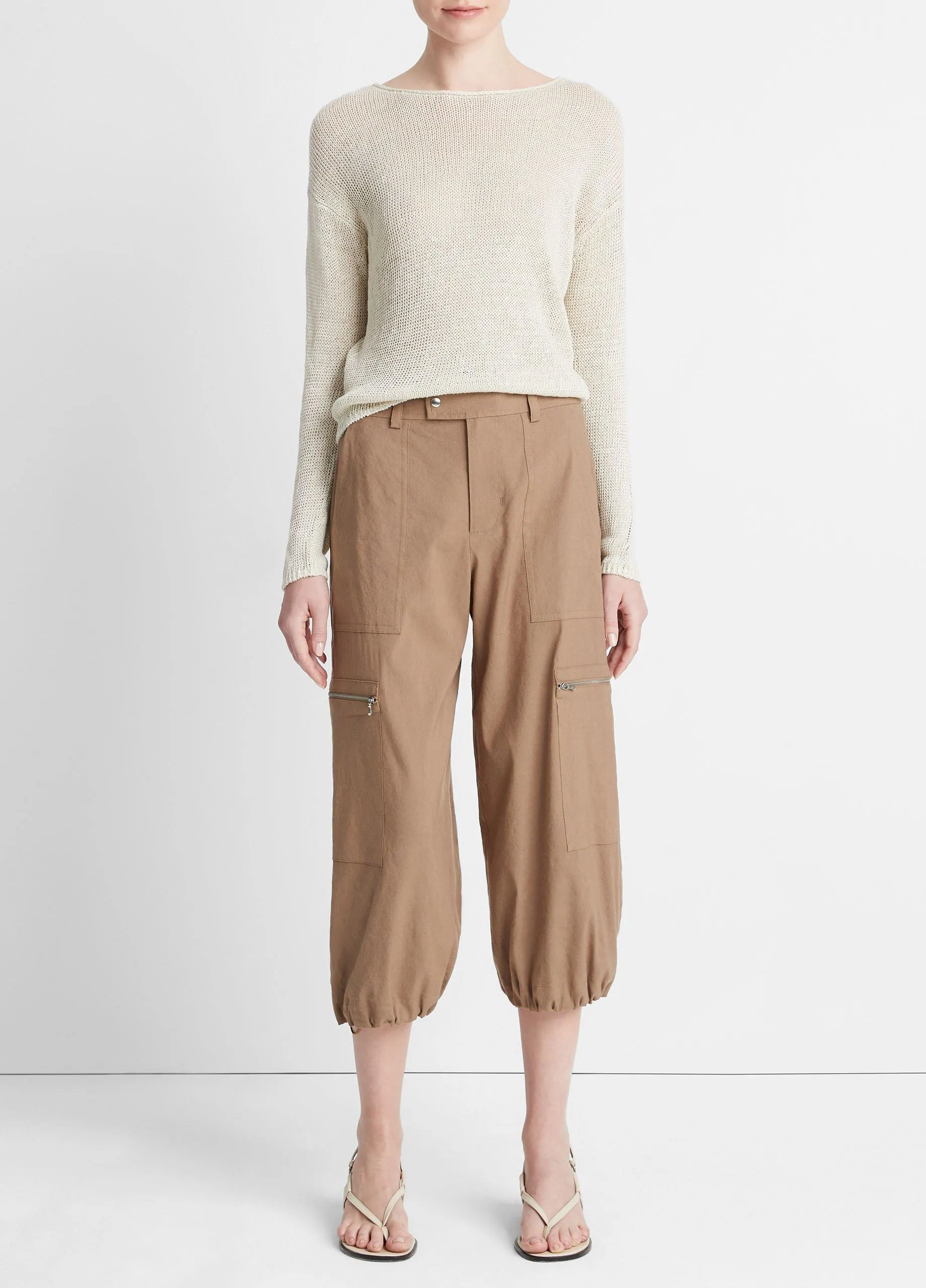 Low-Rise Cropped Parachute Pant