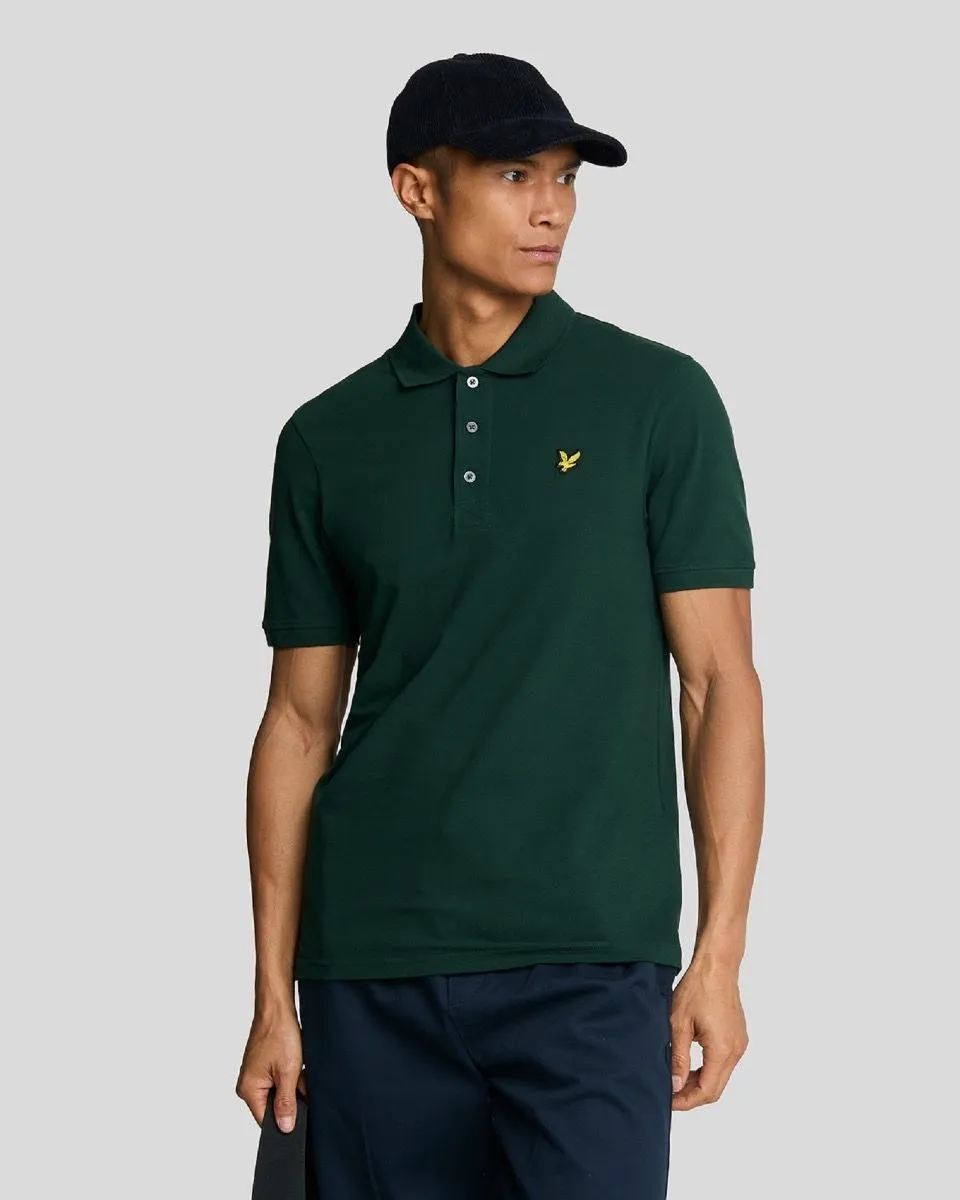 Lyle & Scott Plain Short Sleeve Polo Shirt Dark Green